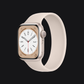 Apple Watch Series 8 (GPS) - Caja de aluminio en blanco estrella de 45 mm - Correa deportiva blanco estrella - Talla única