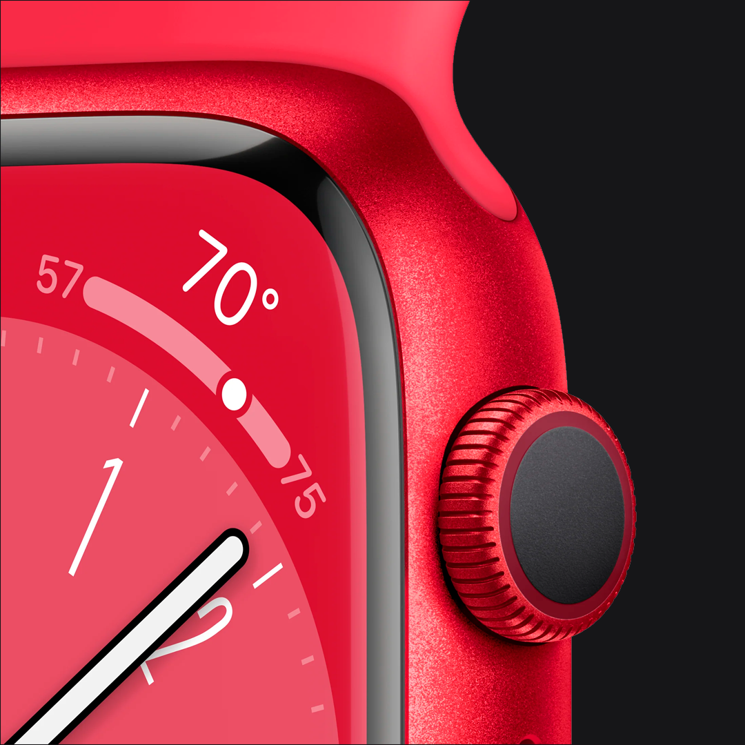 Apple Watch Series 8 (GPS) - Caja de aluminio (PRODUCT)RED de 41 mm - Correa deportiva (PRODUCT)RED - Talla única